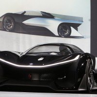 Faraday Future FFZERO1 Concept vehicle at FF's pre-CES reveal event in Las Vegas on Monday, Jan. 4, 2016. (Bizuayehu Tesfaye/ AP Images for Faraday Future)