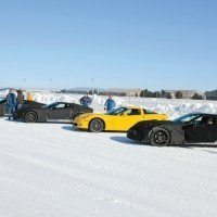 A trio of C7 Stingray prototypes and a pair of C6 Corvettes are ready for cold-weather testing at a General Motors facility in Michigan’s Upper Peninsula.