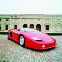 When Piero Ferrari began pondering an F40 successor in 1989, Pininfarina was exhibiting the Mythos, one of the most spectacular prototypes since their dream cars of the late 1960s. The Mythos won numerous design awards in 1989–1990, the car’s cab-forward wedge shape giving sense of the silky, fiveliter flat-12 Testarossa engine lurking in the rear. Pininfarina archives