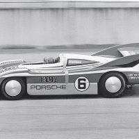 Penske’s mechanics went so far as to apply racer tape to the body seam ahead of the engine compartment. Donohue set a record of 221.12 miles per hour. Photo: Porsche Archive