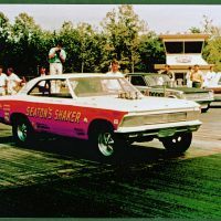 Another evolutionary link between the steel-bodied FX machines and modern funny cars was Pete Seaton’s “Seaton’s Shaker,” a 1966 Chevelle based on a stock chassis. While some fiberglass panels were used, much of this altered-wheelbase match-racer consisted of factory-supplied steel bodywork. Power came from an injected Mk IV big-block. Photo: Larry Davis.