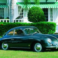 In April 1954, Porsche introduced the horn grilles positioned inboard of the parking lights, allowing the new Bosch horns to be better heard. The arched hood handle was also adopted in 1954 from the first Speedsters. Pictured is a rare Pre-A Carrera 4-cam coupe. They were produced beginning in July 1955, just prior to the debut of the new 356A Carrera in September. Photo: Dennis Adler.