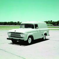 Because fleets were a big part of the market, Ford continued to produce panel trucks in the new F-100 body style.