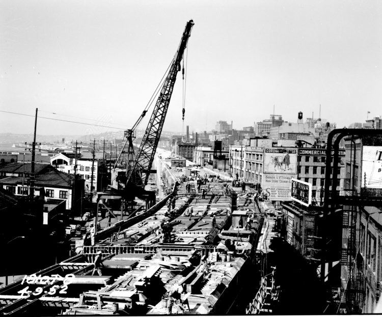 Alaskan Way Viaduct under construction 1952