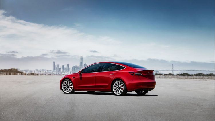 Model 3 Performance Red Static Rear