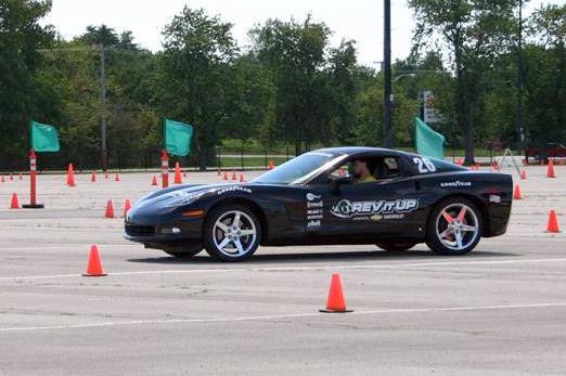 Black Corvette Autocrossing