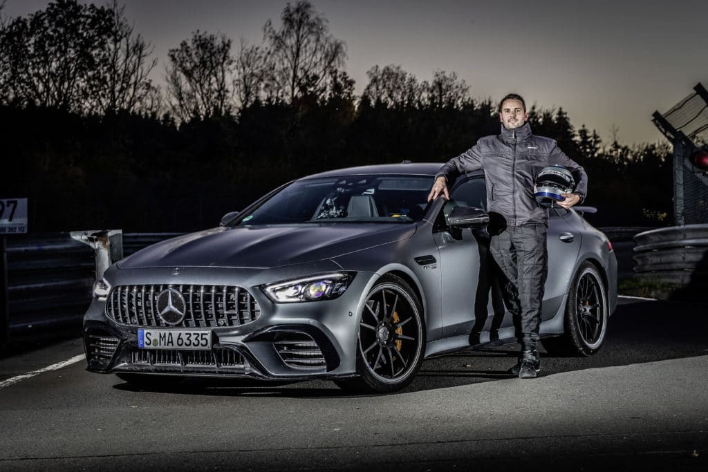 AMG development engineer Demian Schaffert Demian Schaffert with the 2021 Mercedes-AMG GT 63 S.