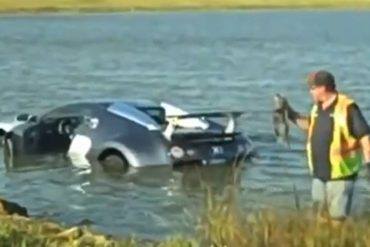 Bugatti Veyron lake crash