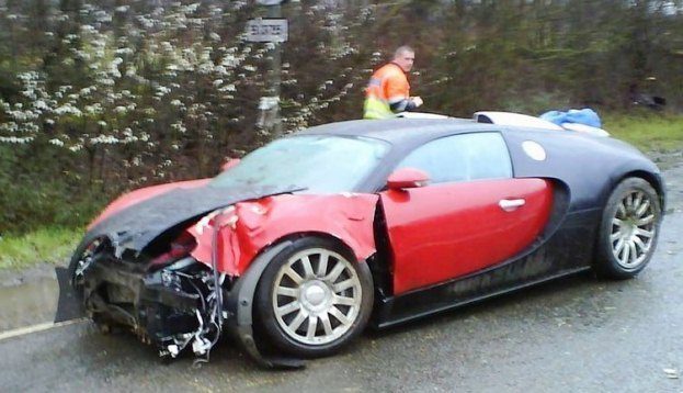 Wrecked Bugatti Veyron
