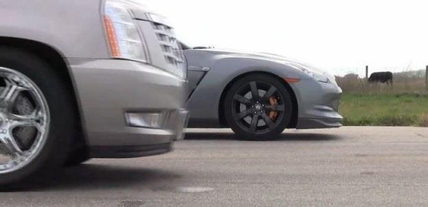 Hennessey Cadillac Escalade vs Nissan GT-R