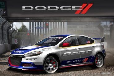 Rendering of 2013 Dodge Dart rally car that will be driven by Tr