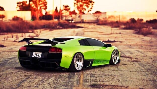 Green Lamborghini Murcielago tuned