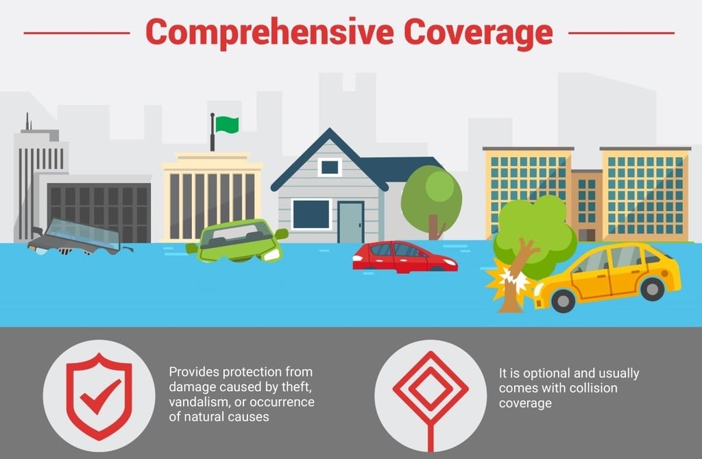 Image of comprehensive coverage which provides protection from damage caused by theft, vandalism, or occurrence of natural causes