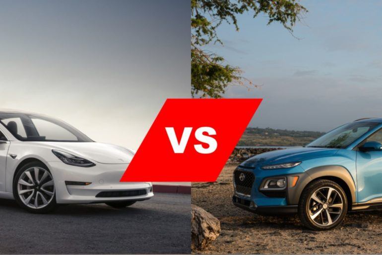 Tesla Model 3 vs. Hyundai Kona Electric