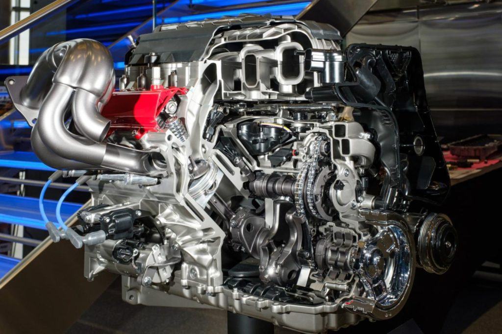 Inside the 6.2-liter LT2 Small Block V8 in the 2020 Chevy Corvette Stingray. Photo: Chevrolet.