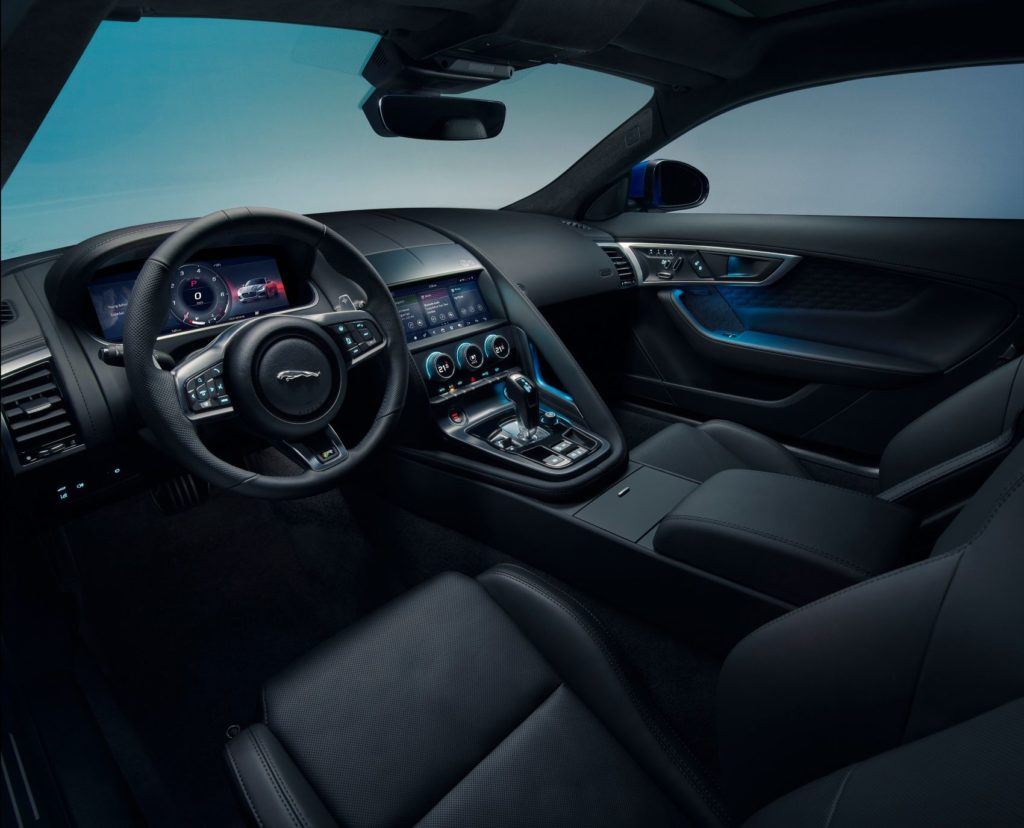 2021 Jaguar F-Type interior layout.