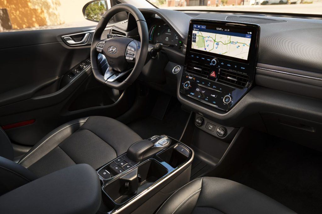 2020 Hyundai Ioniq Electric interior layout.