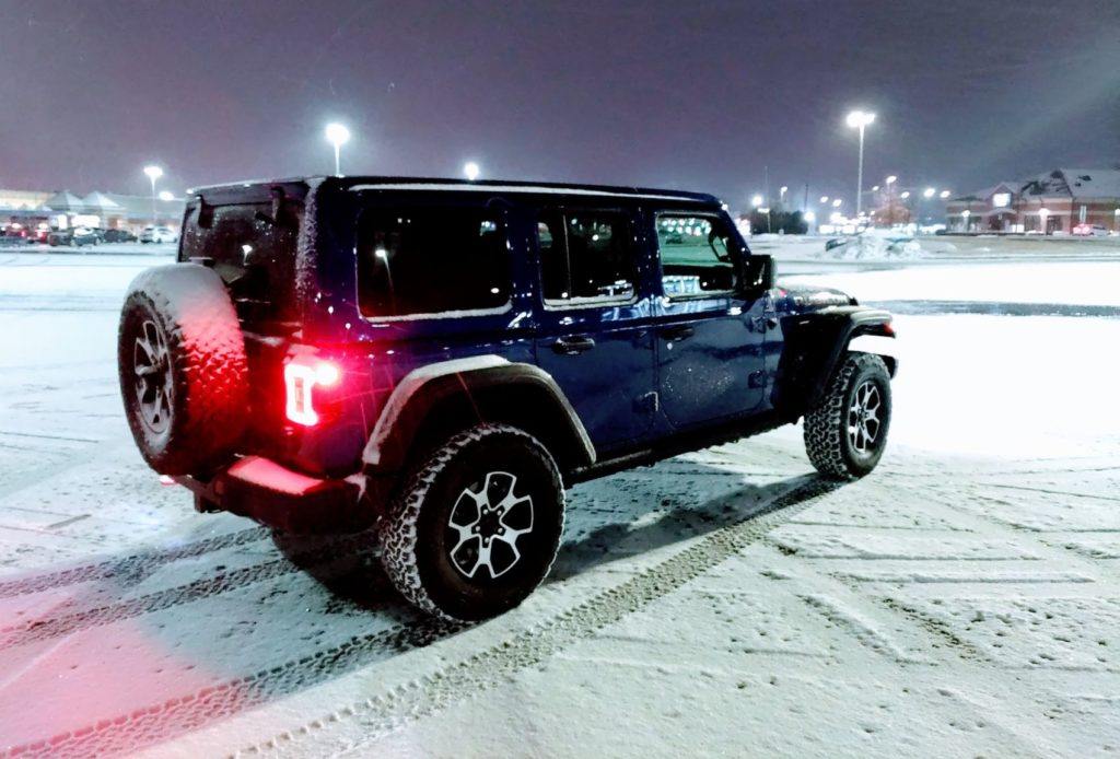Our 2020 Jeep Wrangler Unlimited Rubicon press vehicle near Fort Street in the Detroit metro.