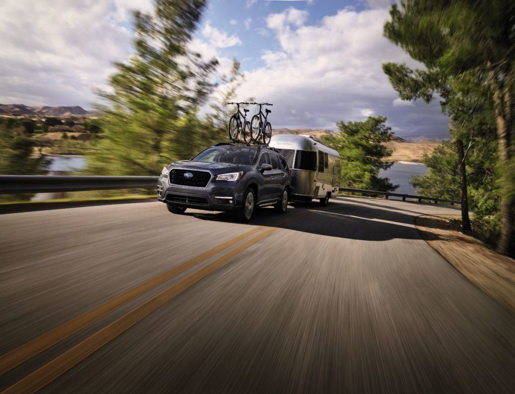 2021 Subaru Ascent towing a trailer.