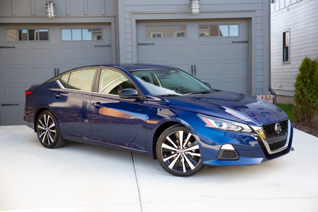 2021 Nissan Altima parked in the driveway.