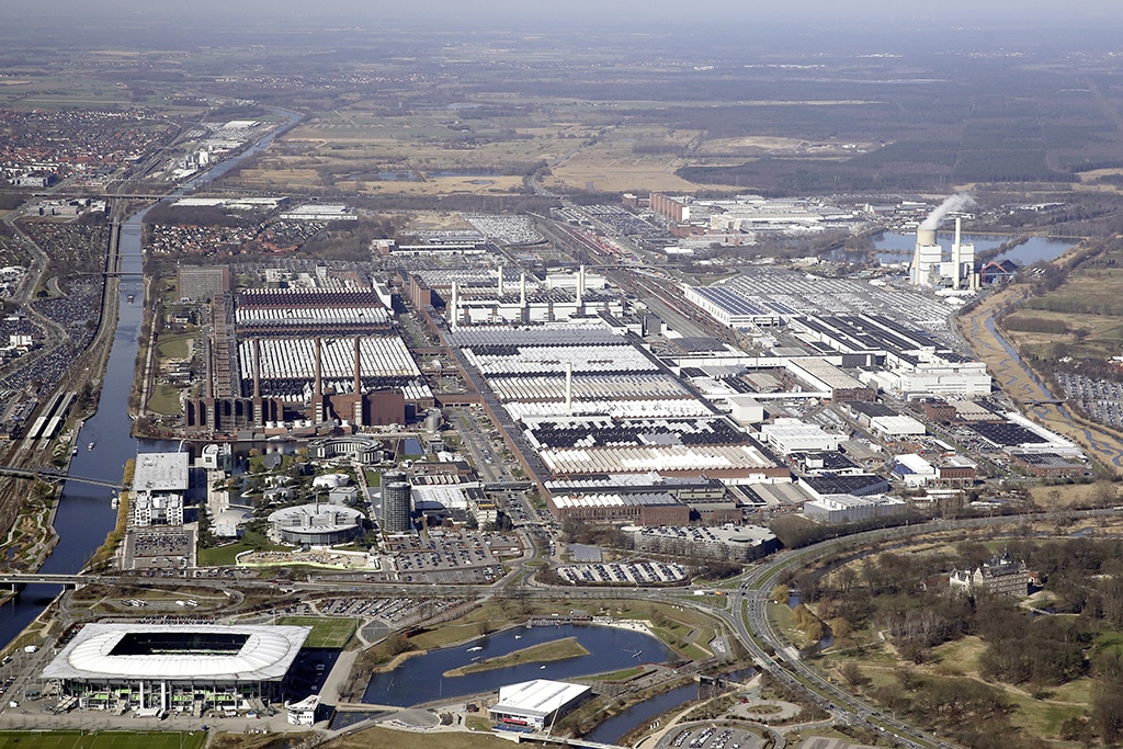 Aerial view of the Wolfsburg plant where VW intends to start Project Trinity production in 2026.