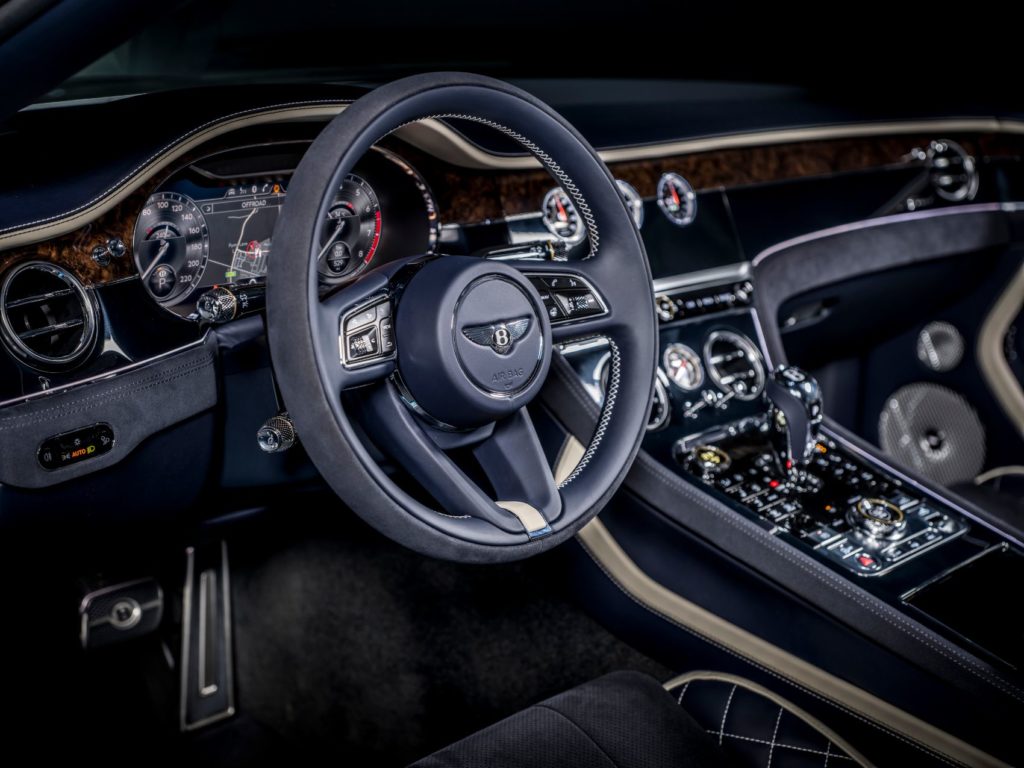 Bentley Continental GT Speed Convertible interior layout.