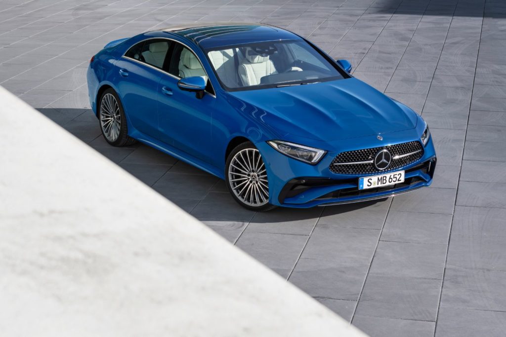 2022 Mercedes-Benz CLS in Starling Blue metallic.