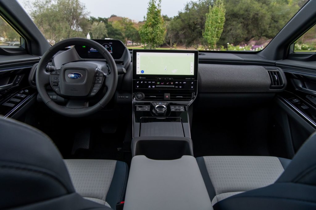2023 Subaru Solterra interior layout.