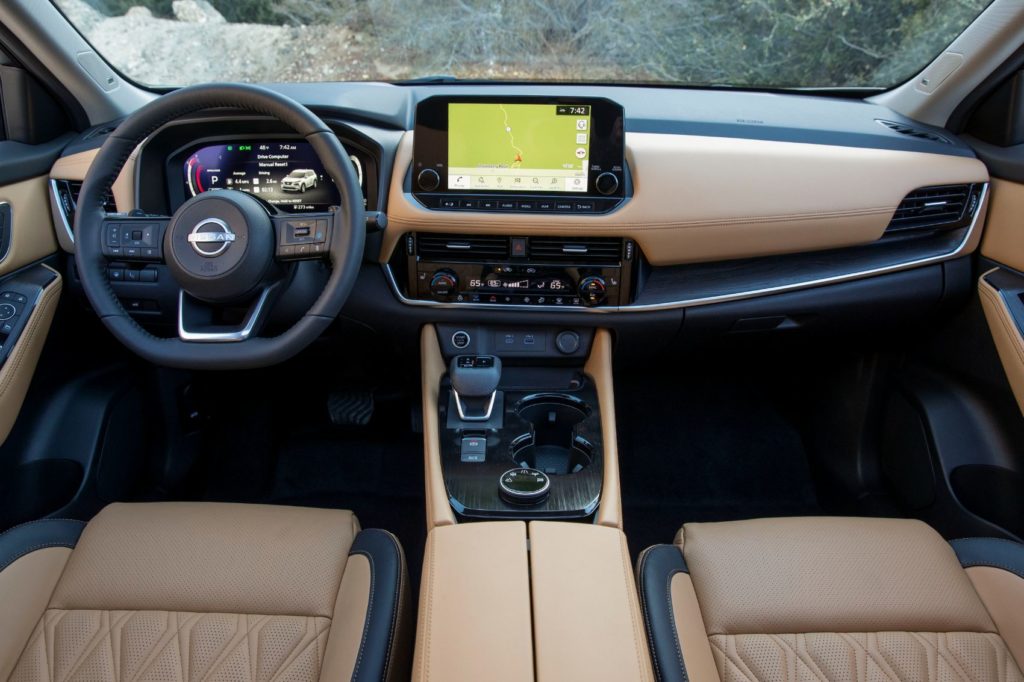 2023 Nissan Rogue interior layout.