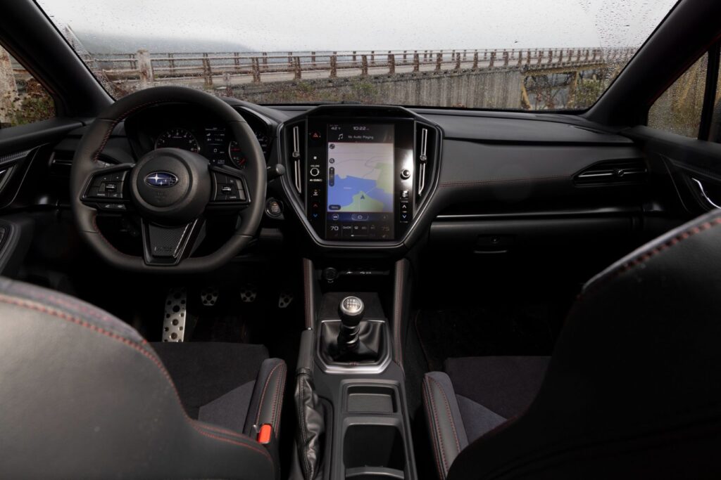 2022 Subaru WRX interior layout.