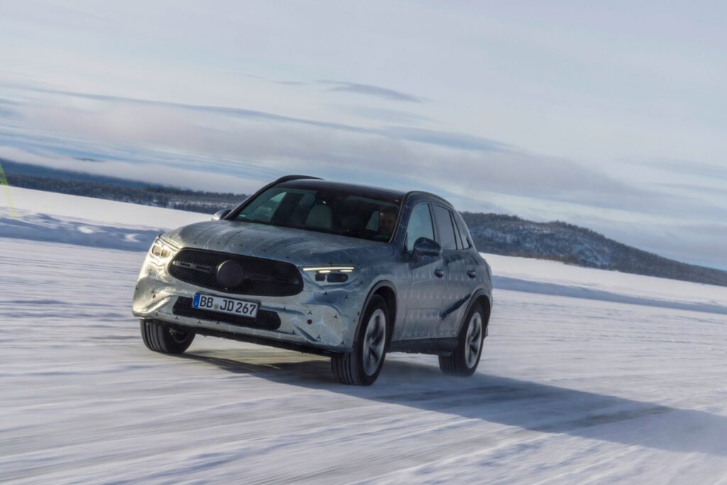 2023 Mercedes-Benz GLC undergoes extensive winter testing in Arjeplog, Sweden.