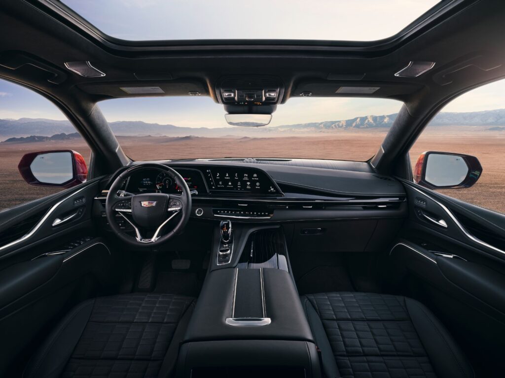 2023 Cadillac Escalade V interior layout.