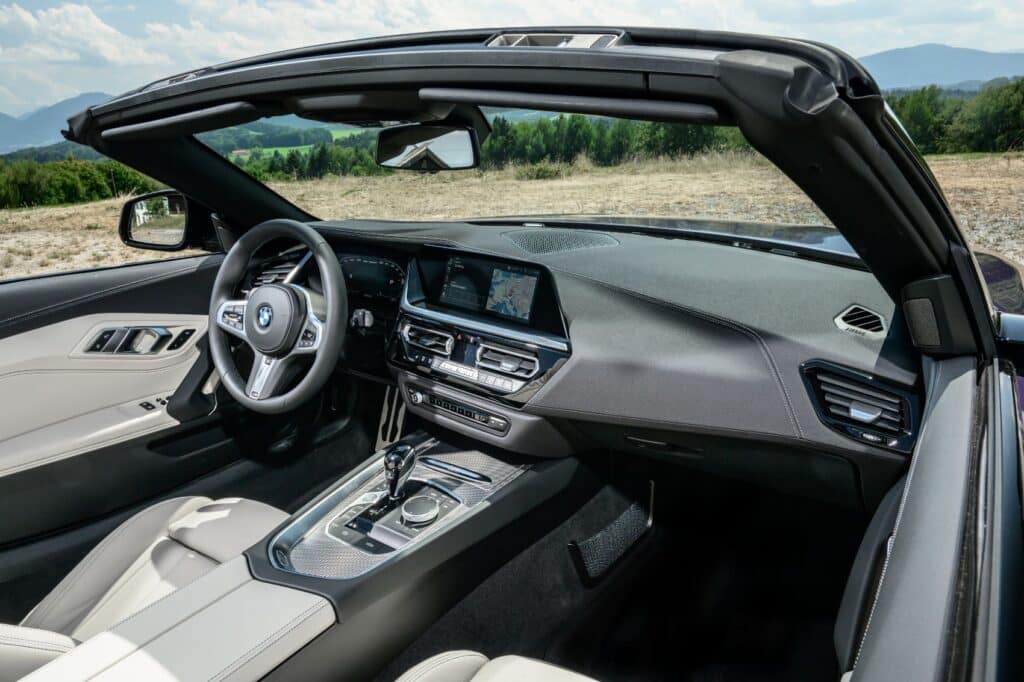2023 BMW Z4 Roadster interior layout.