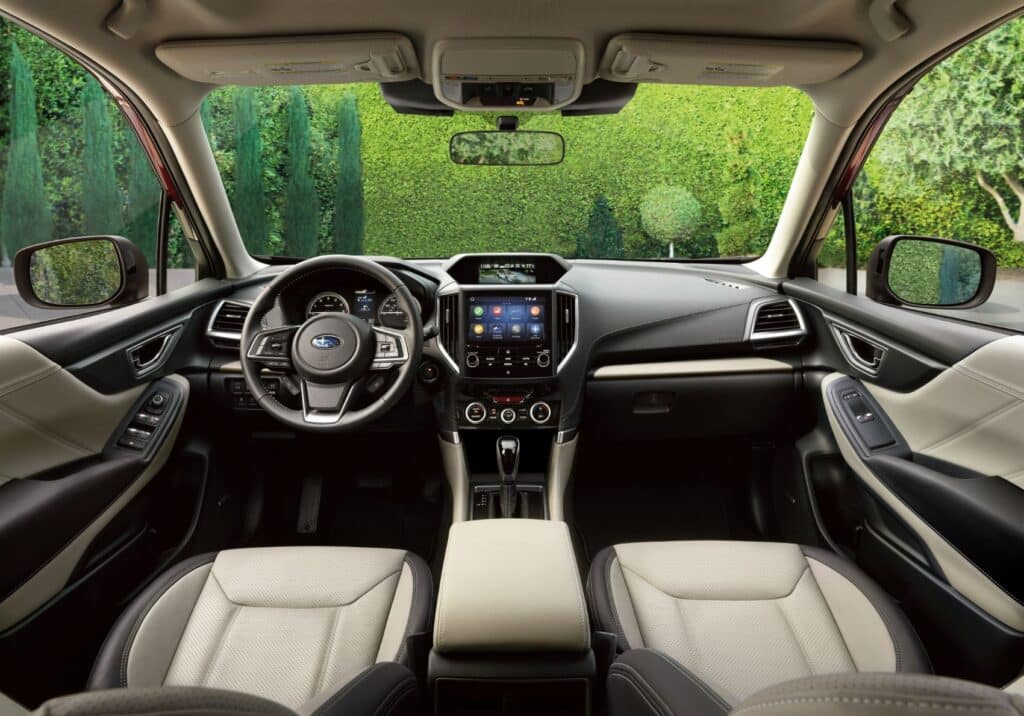 Interior layout of the 2023 Subaru Forester Touring.