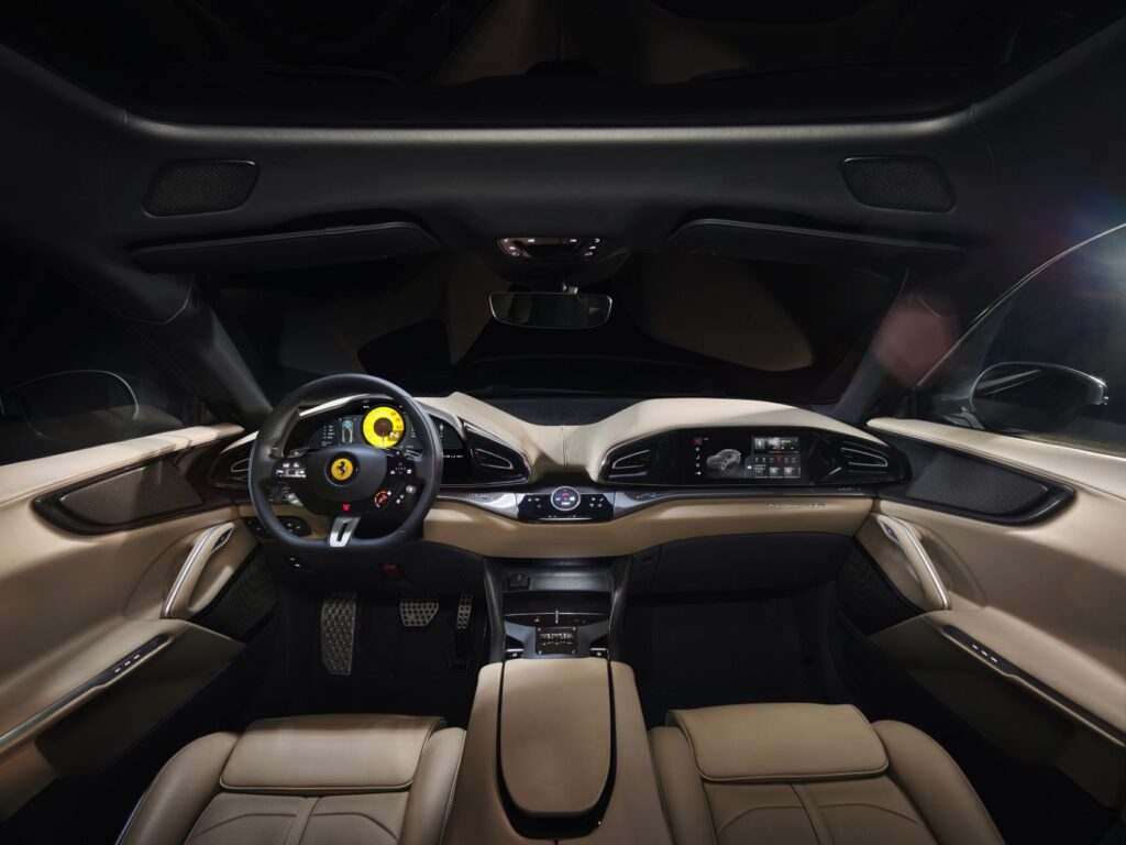 Ferrari Purosangue interior layout.