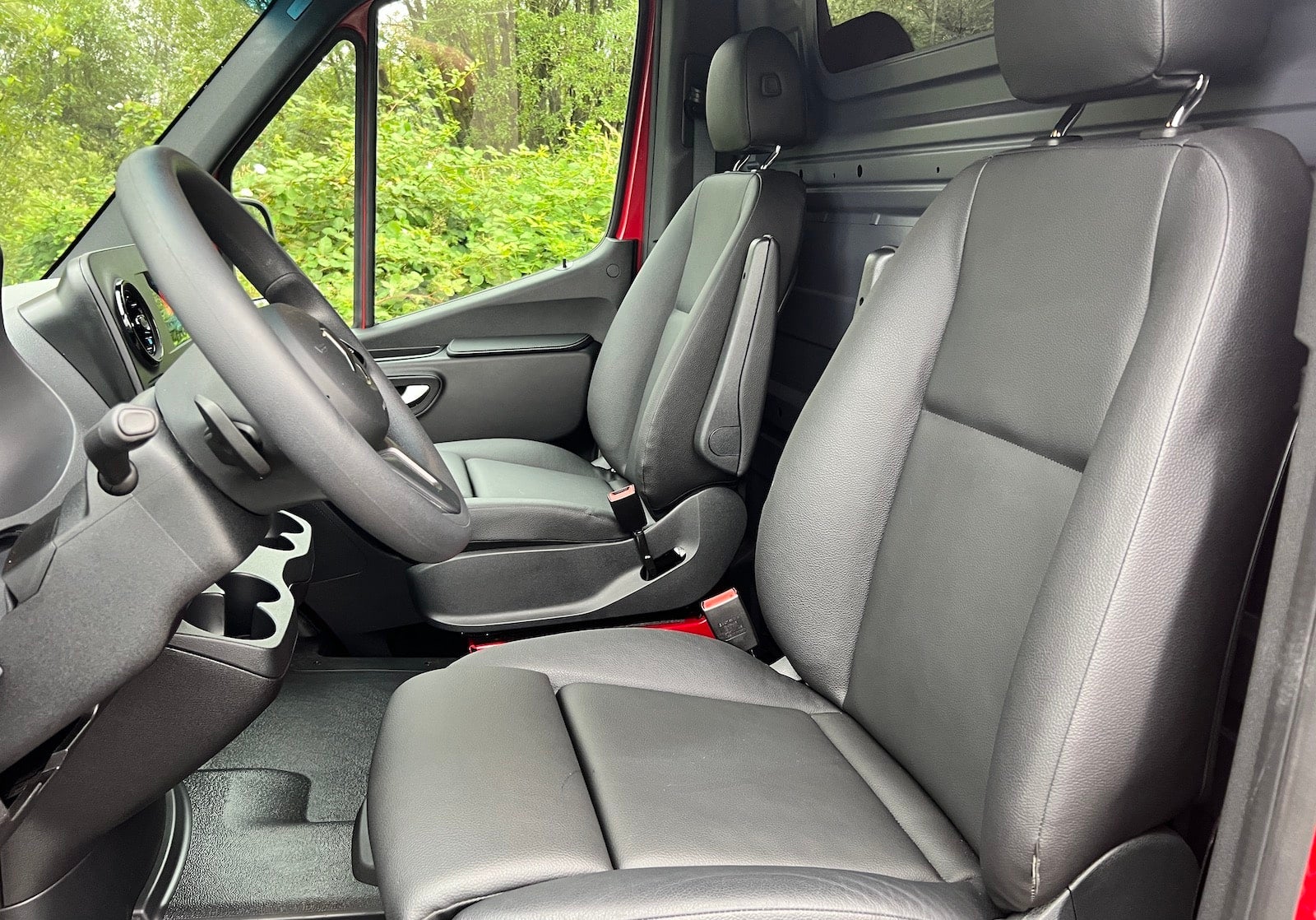 2022 Mercedes Sprinter 2500 red front seats