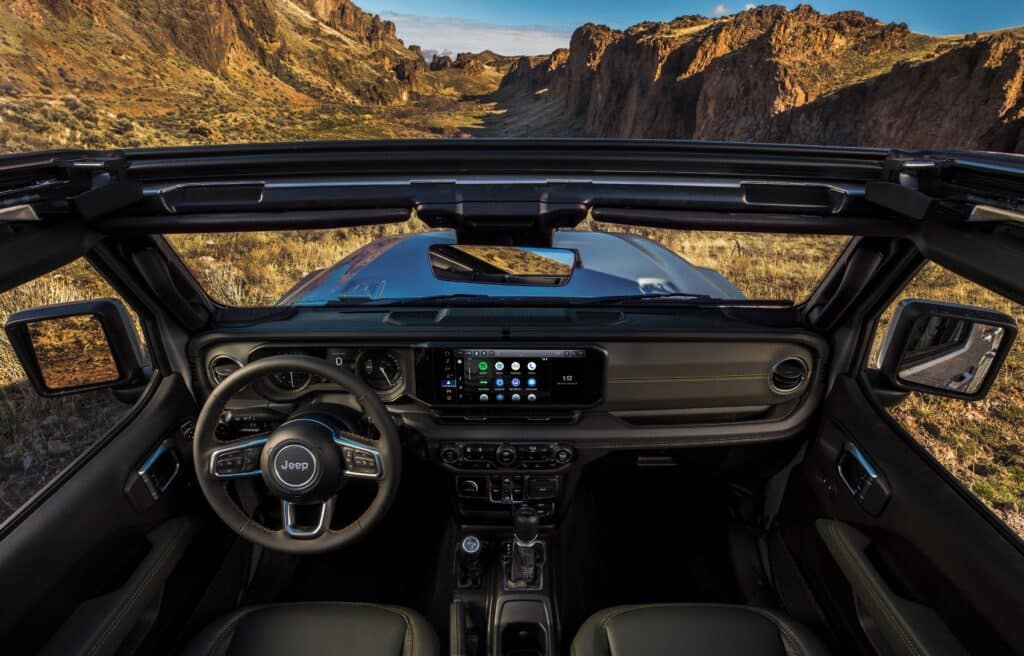 2024 Jeep Wrangler interior layout.
