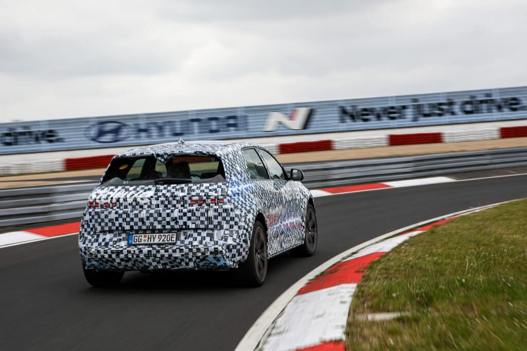 Hyundai IONIQ 5 N undergoing validation testing on the Nürburgring.