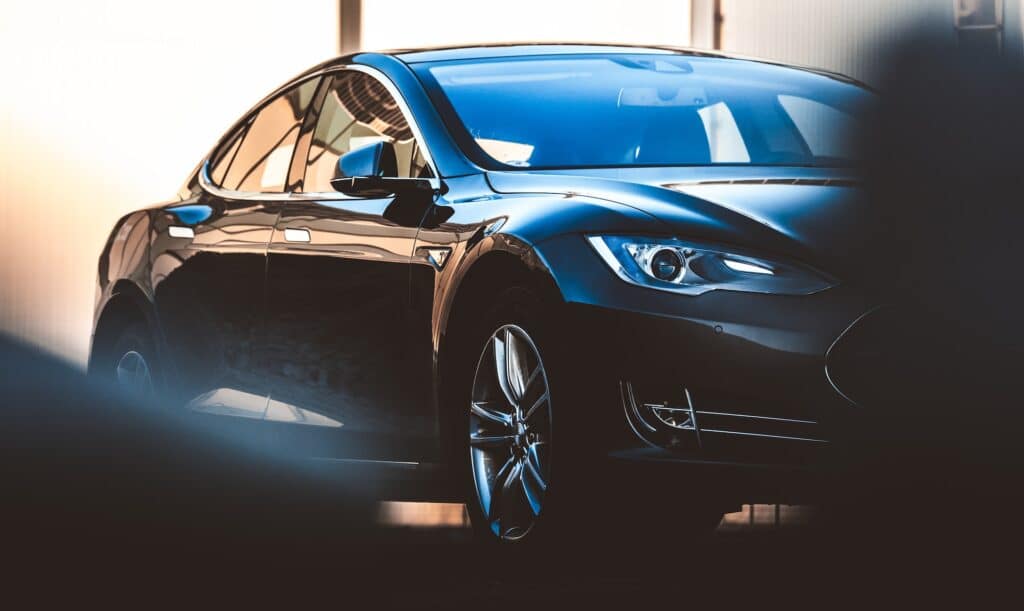 a black tesla that has cameras that can be activated even when the vehicle is turned off