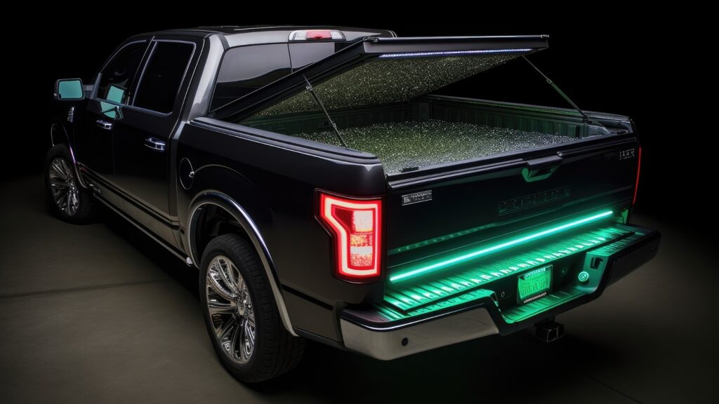 A truck equipped with a tonneau cover.