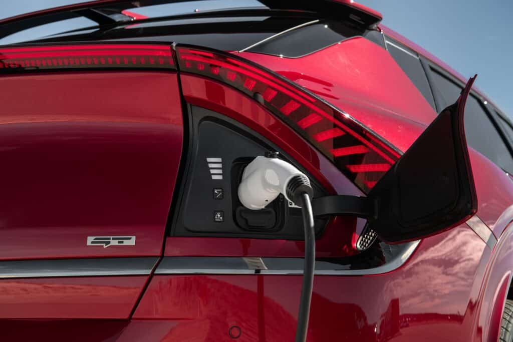 2024 Kia EV6 GT with charge port lighting.