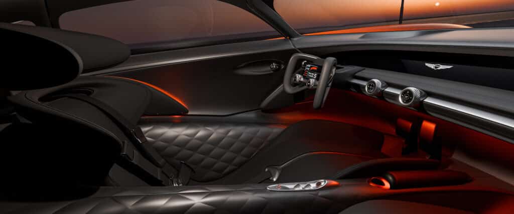 Genesis X Gran Berlinetta VGT Concept interior layout.